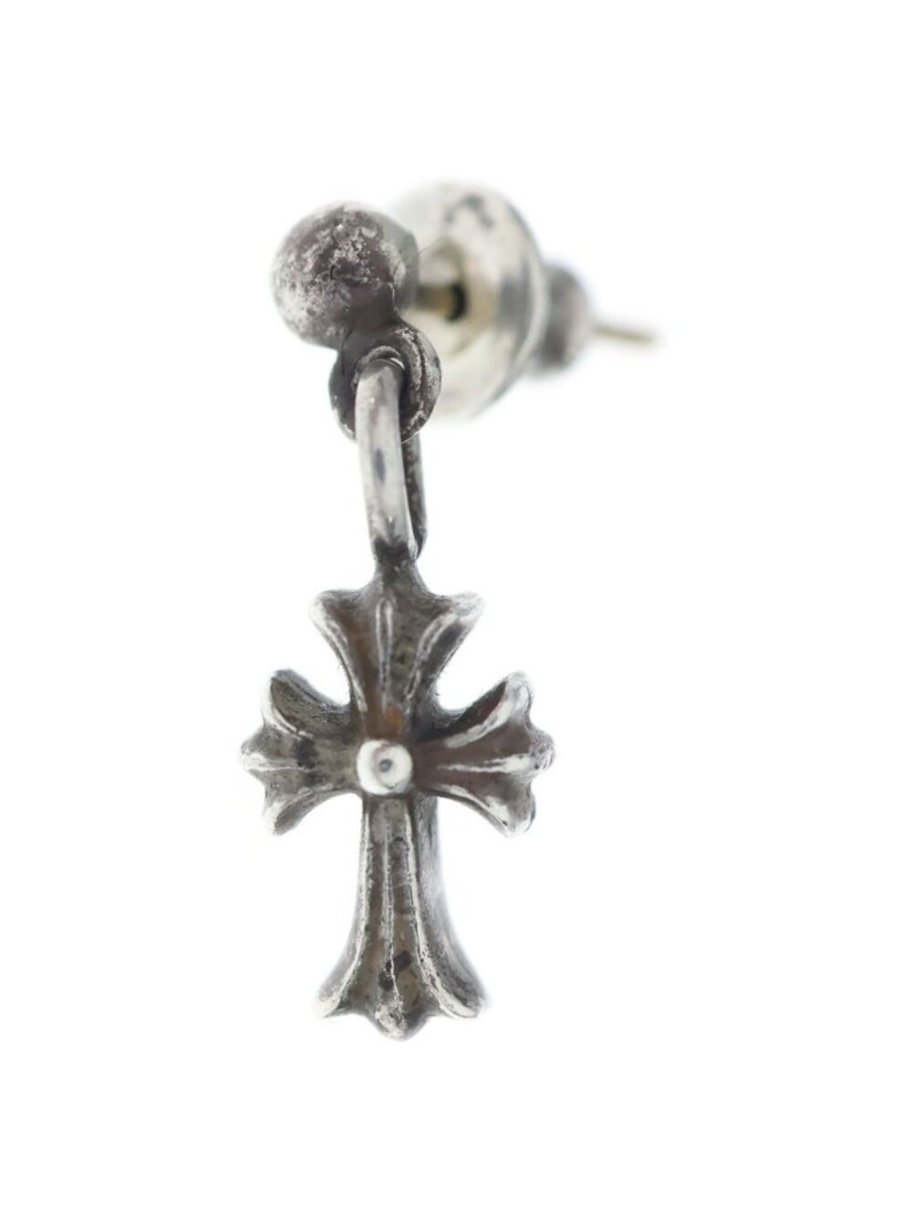Chrome Hearts Drp Stck CH Stack CH Cross Drop Earrings Silver